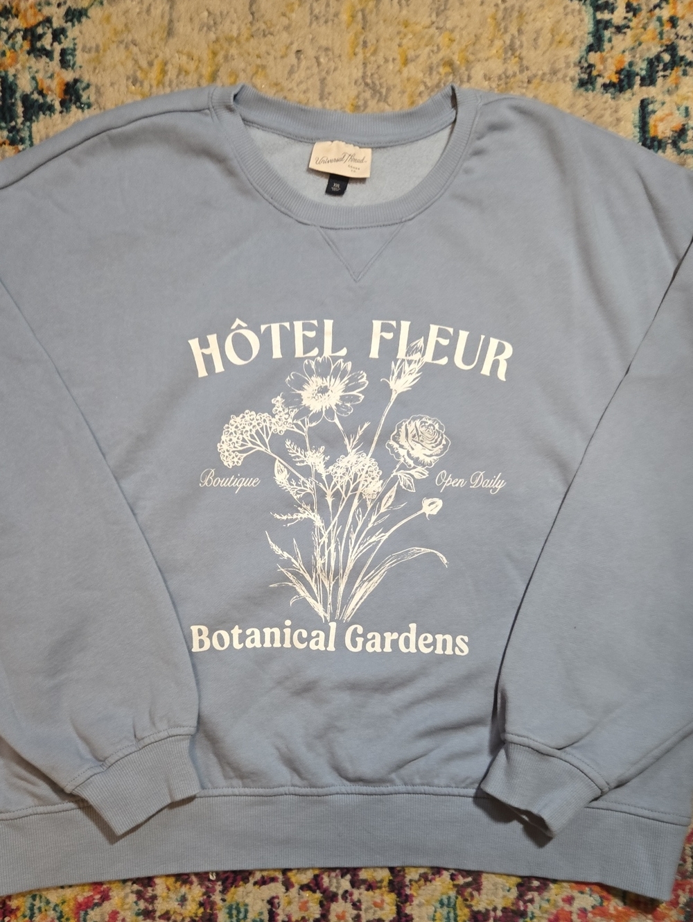Universal Thread Hotel Fleur Botanical Sweatshirt XXL